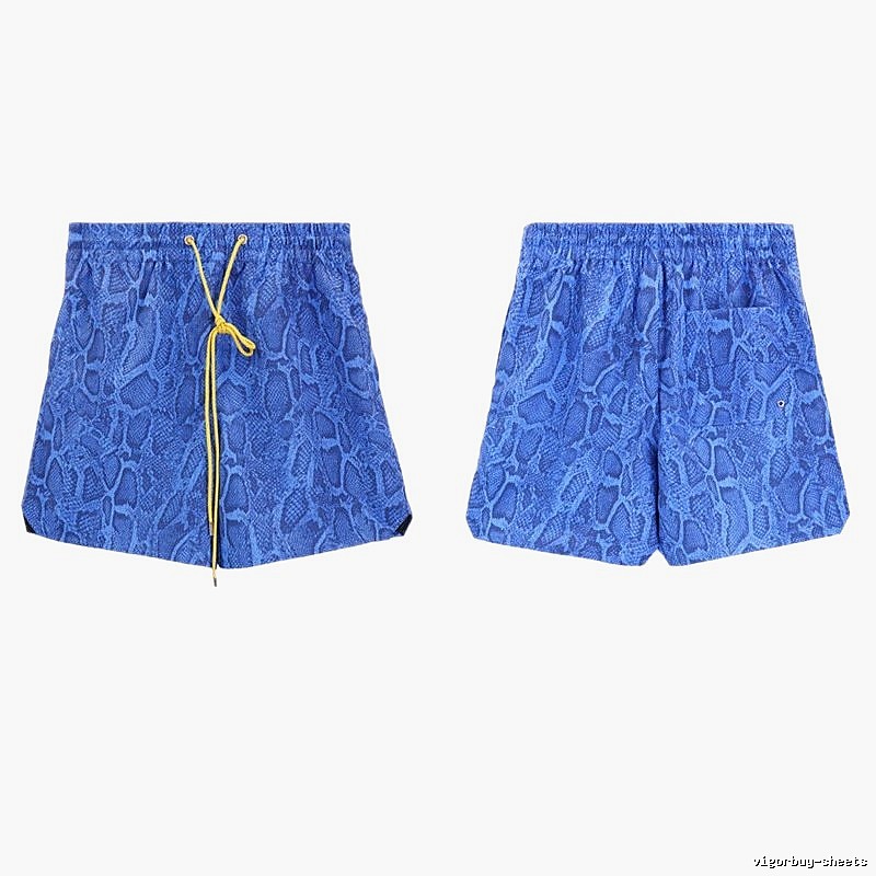 RHUDE Snake Print Streetwear Blue Shorts