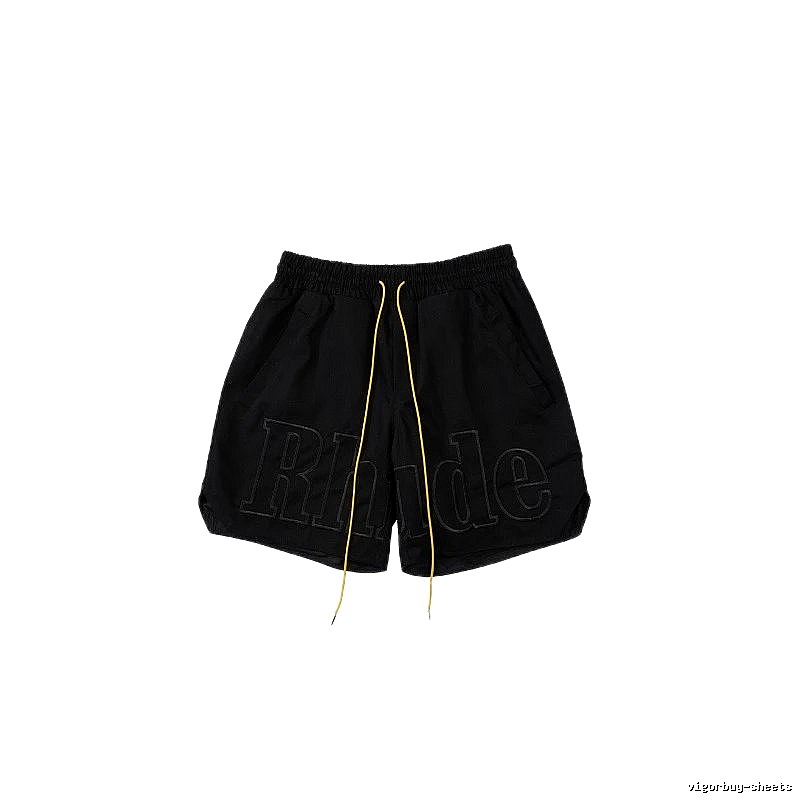 RHUDE trendy brand casual black shorts
