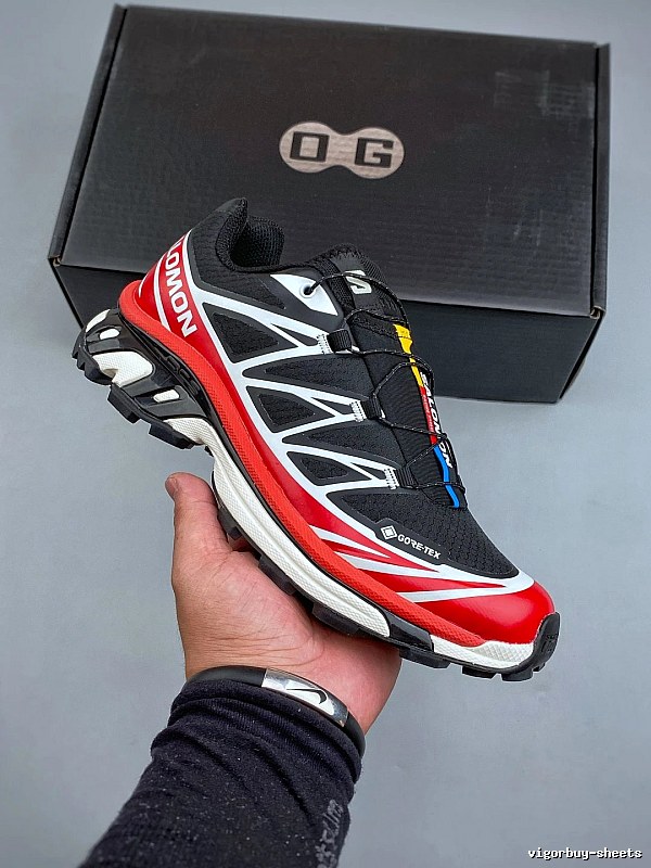 Salomon Black and Red Trail Runners Featuring Treaded Trail Sole