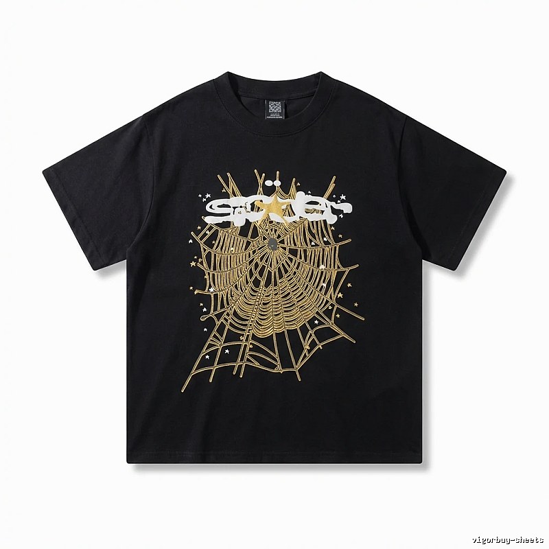 Sp5der Cobweb Print Black T-shirt
