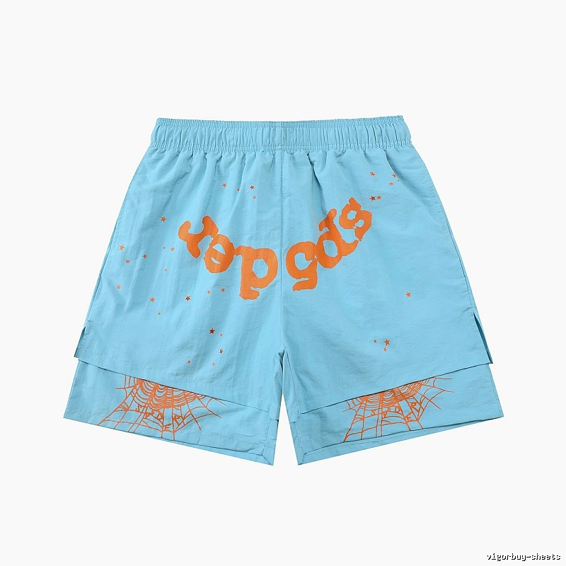 Sp5der trendy and cool light blue shorts