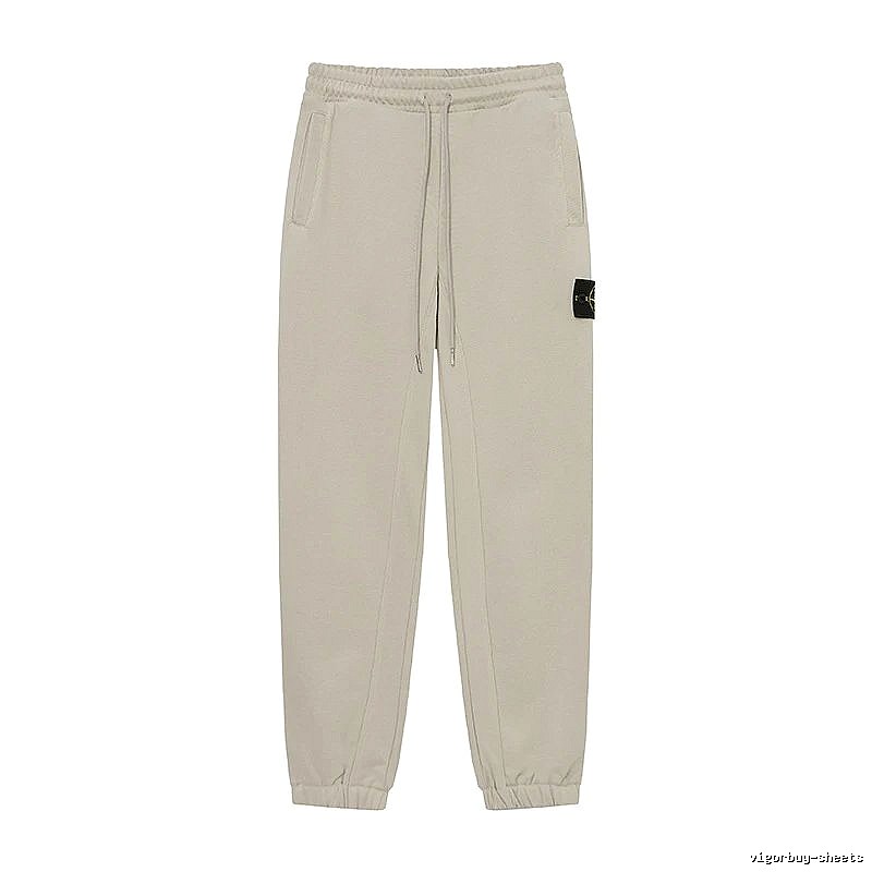 Stone Island Classic Casual Light Khaki Cuffed Jogger Sweatpants