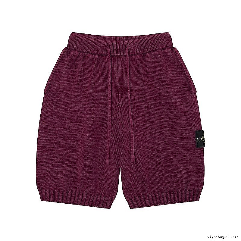 Stone Island Knit Casual Style Burgundy Shorts