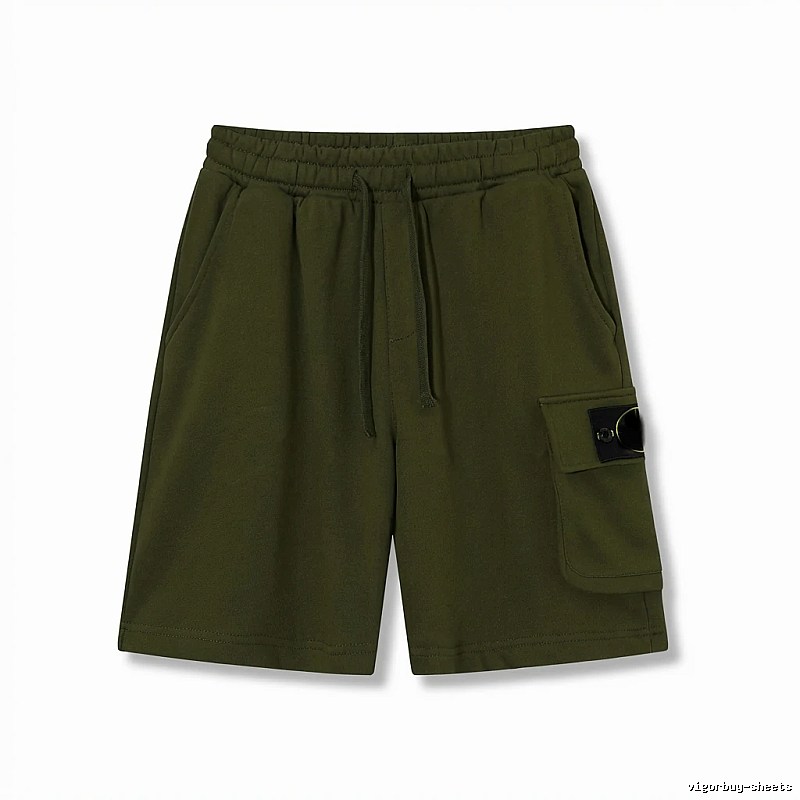 Stone Island military green work-style shorts