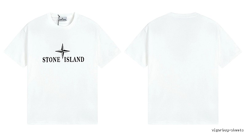 Stone Island Printed Street Style White T-Shirt