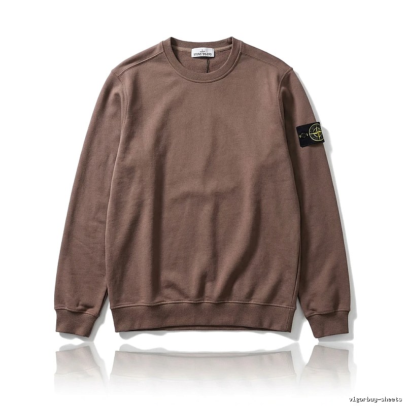 Stone Island Simple Style Coffee-colored Sweatshirt