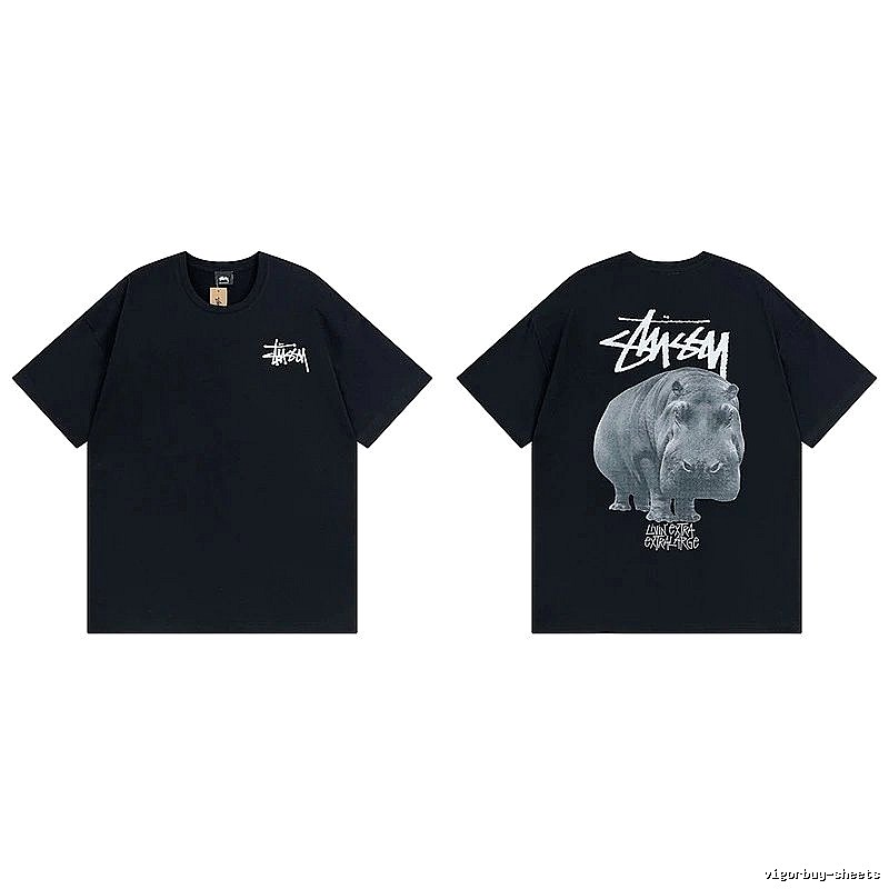 Stussy Black Spider Graphic T-Shirt Match Day Logo