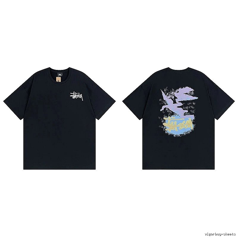 Stussy Black Spider Graphic T-Shirt Training Look Logo
