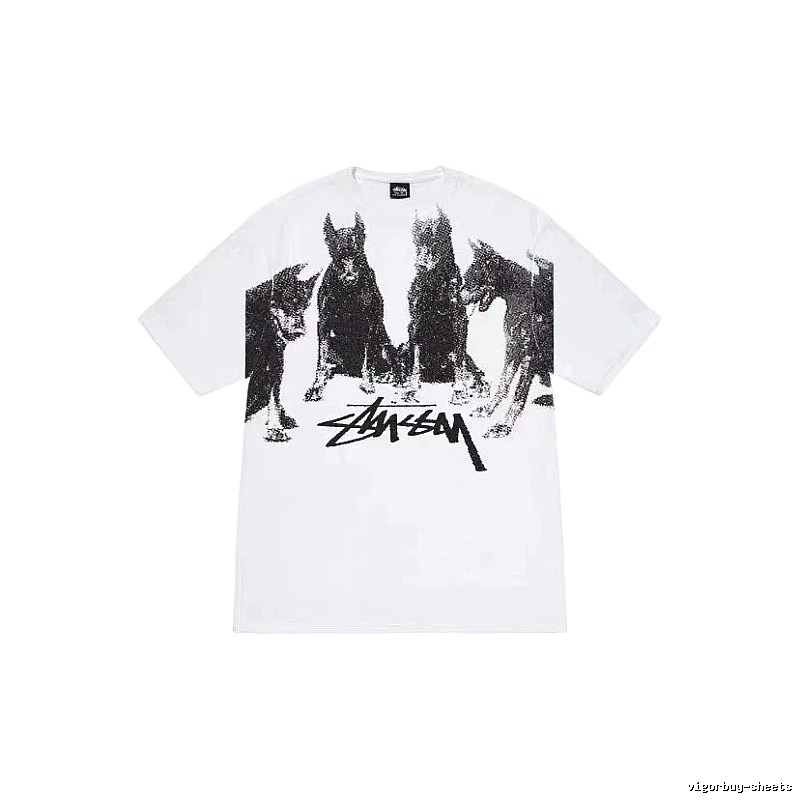 Stussy Casual Graphic T-shirt Black White Stussy for Streetwear Looks