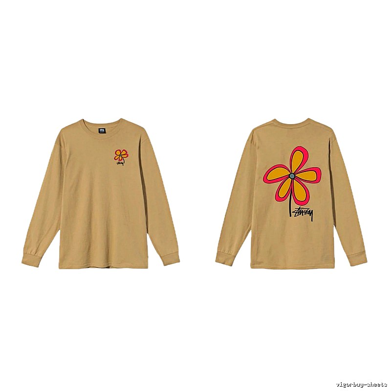Stussy Floral Casual Khaki Long-Sleeve