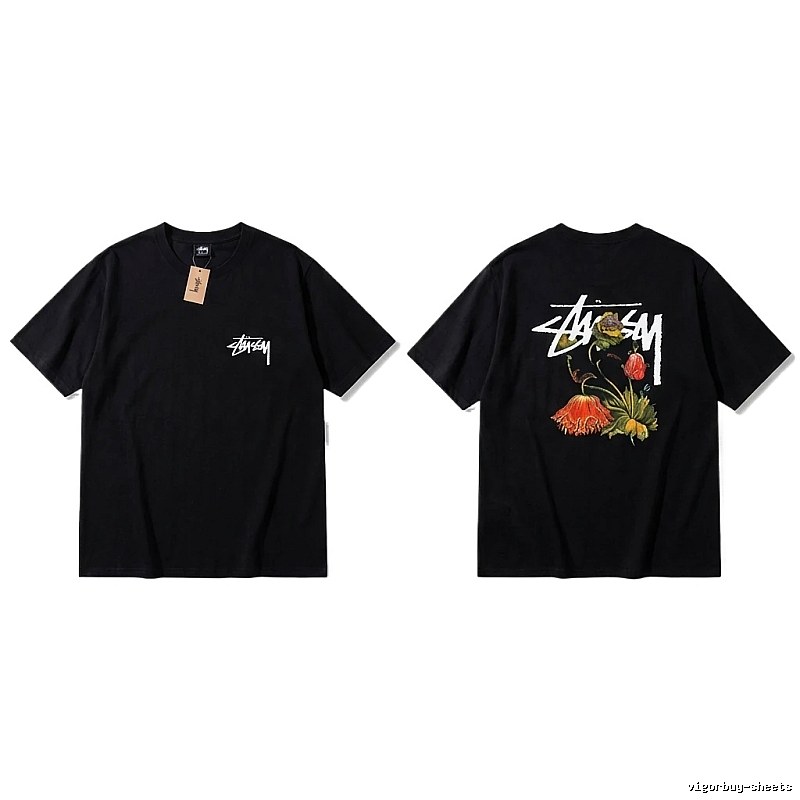 Stussy Floral Style Black T-shirt