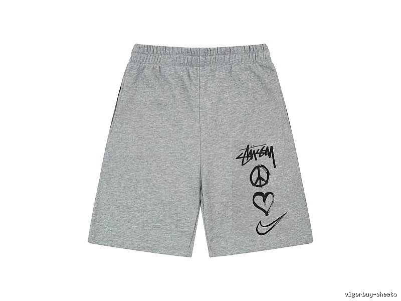 Stussy graffiti-style gray shorts