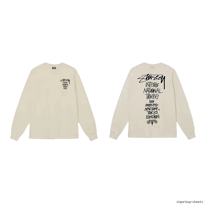 Stussy graffiti-style off-white long-sleeve