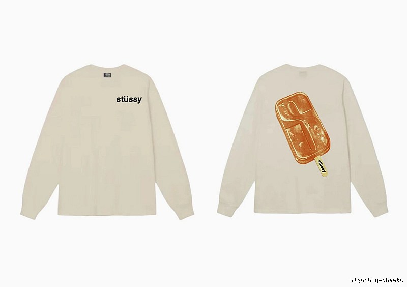 Stussy Ice Cream Style Off-White Long-Sleeve Shirt