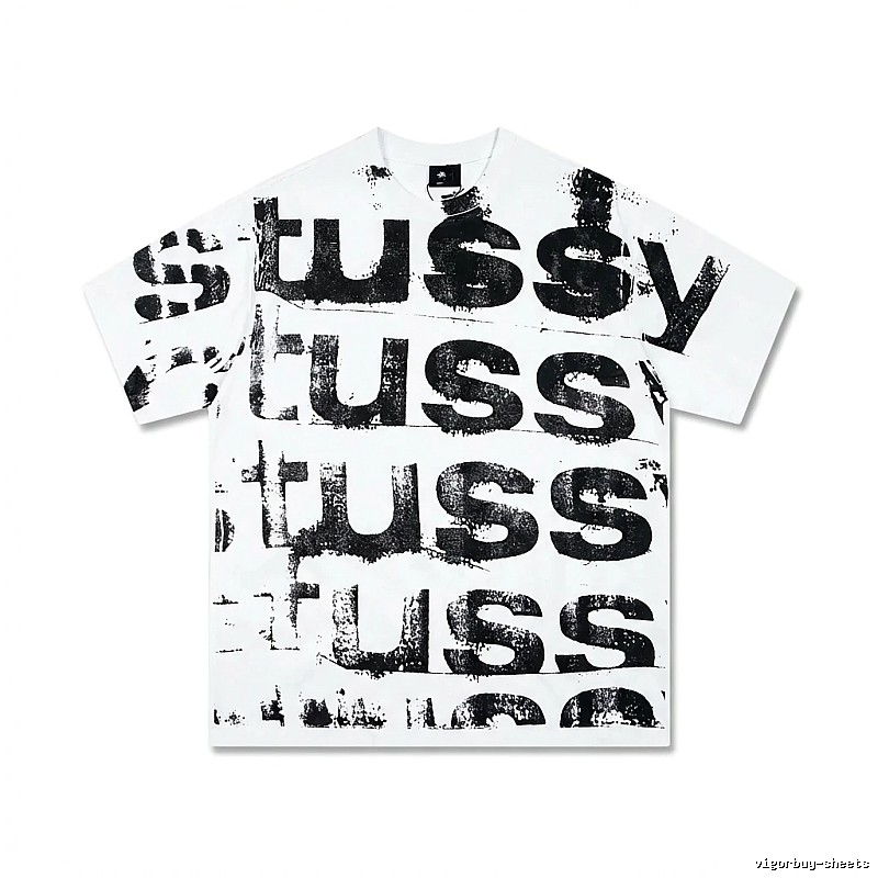 Stussy letter print white T-shirt