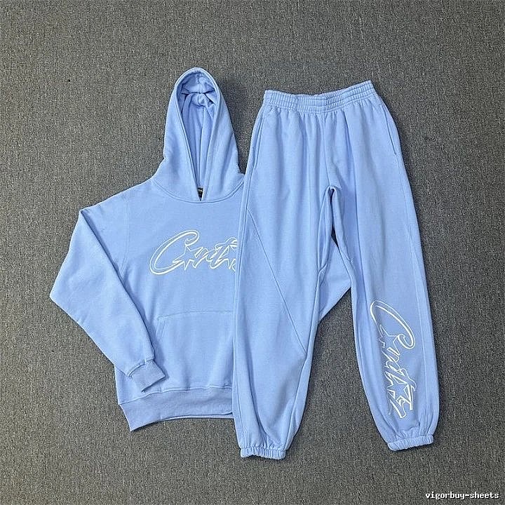 Stussy Light Blue Tracksuit Set Soft Neutral Logo