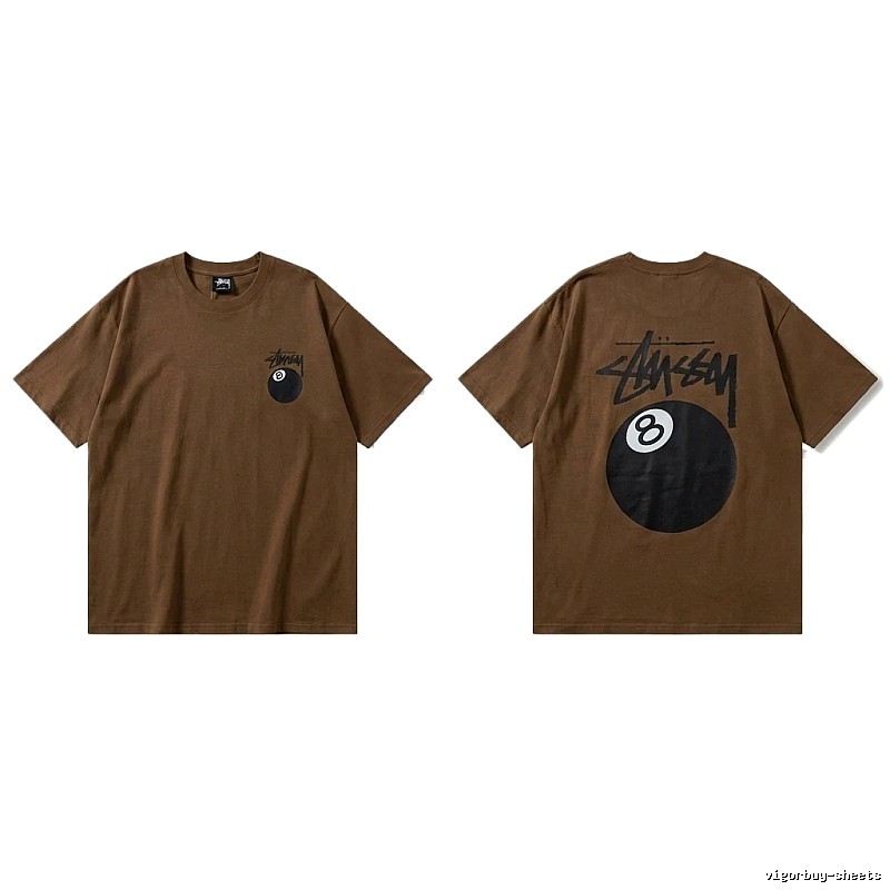 Stussy No.8 Ball Trendy Brown T-shirt
