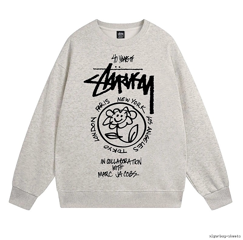 Stussy Oatmeal Style 539 Graphic SweatShirt Smart Casual