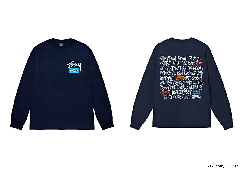 Stussy Ocean Protection Style Dark Blue Long-sleeve
