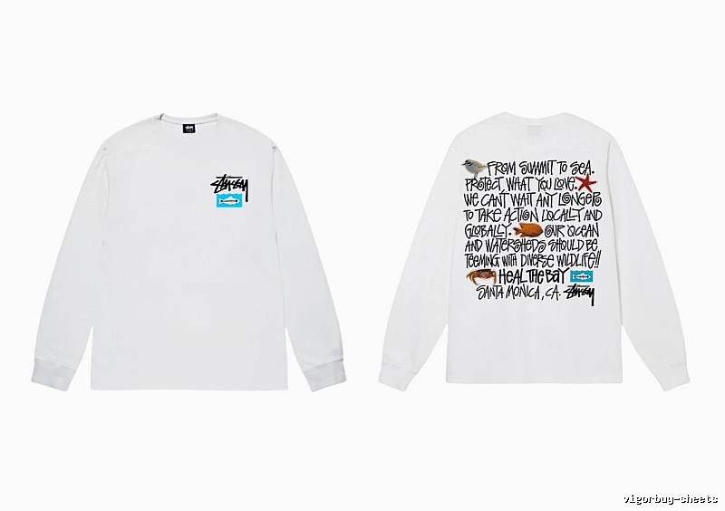 Stussy Ocean Style White Long-sleeve Shirt
