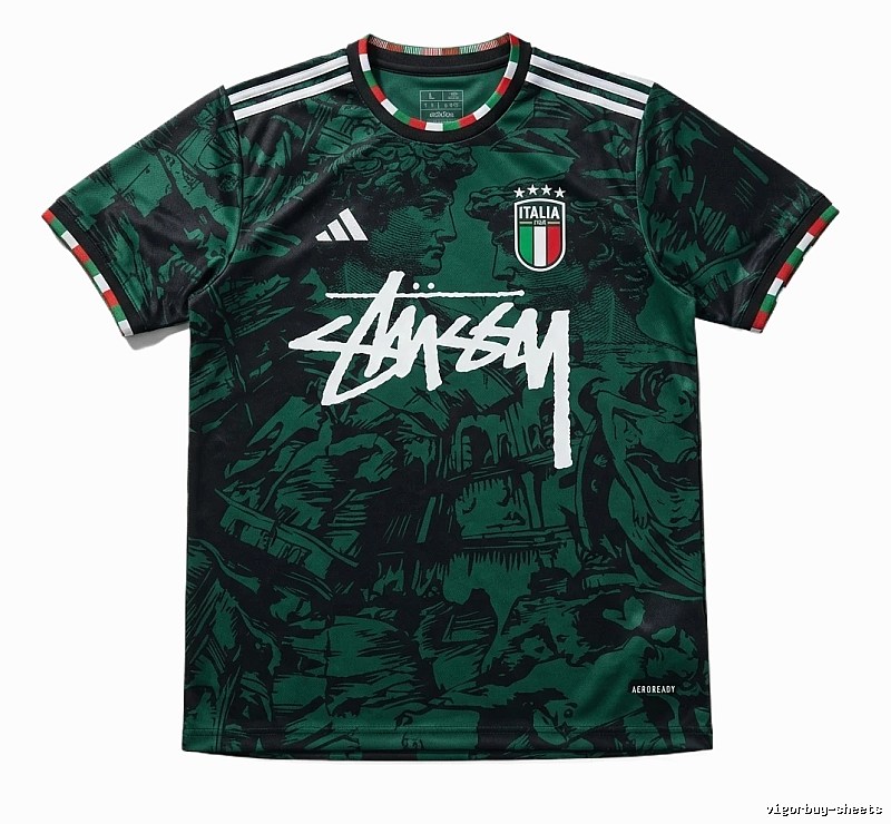 Stussy retro-style dark green T-shirt