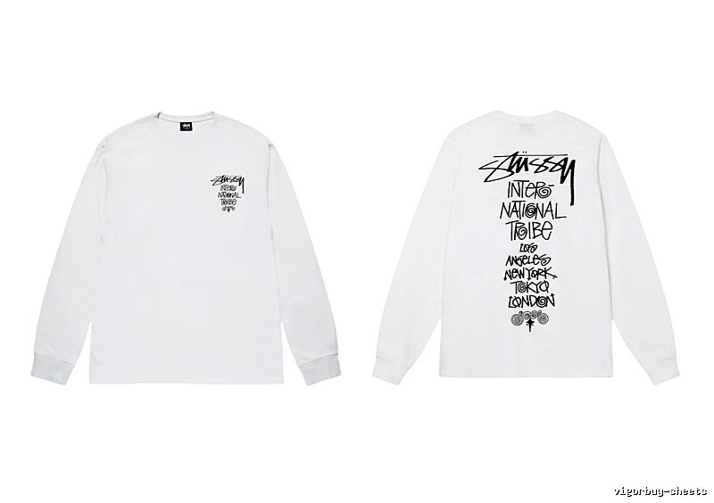 Stussy retro-style white long-sleeved shirt