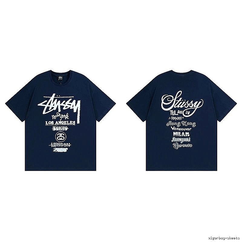 Stussy Simple Logo Finish Spider Graphic T-Shirt Minimal Look