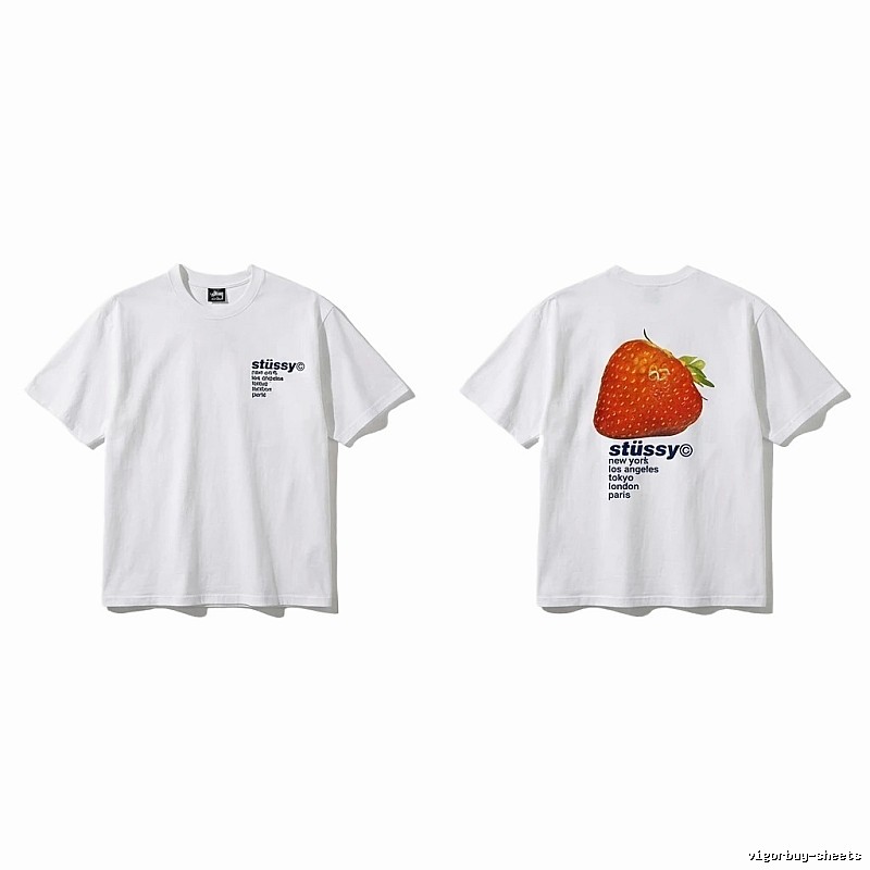 Stussy Strawberry Print White T-shirt