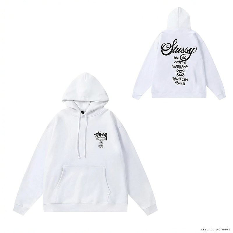 Stussy trendy and cool style white hoodie