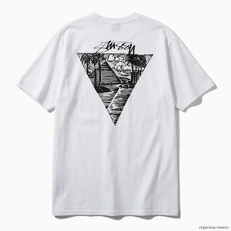 Stussy triangle print white T-shirt