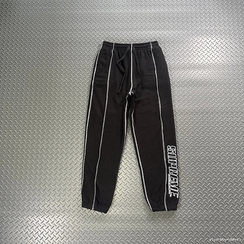 Supreme Black Red Piping Track Pants