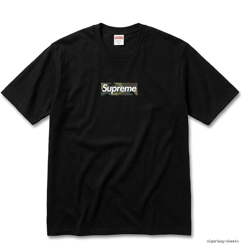 Supreme camouflage style black T-shirt