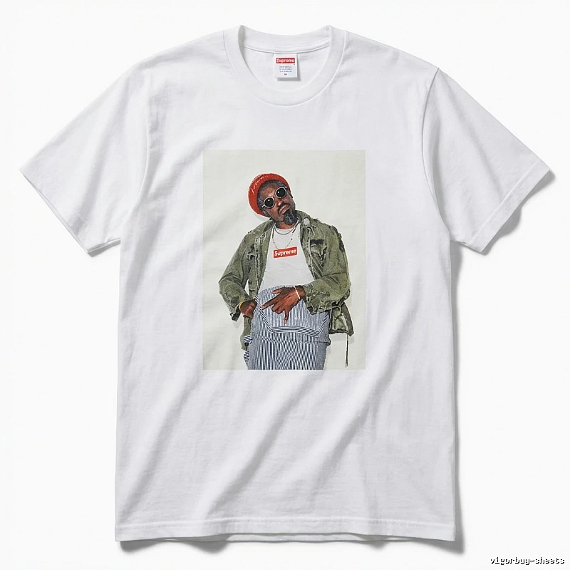 Supreme character print style white T-shirt