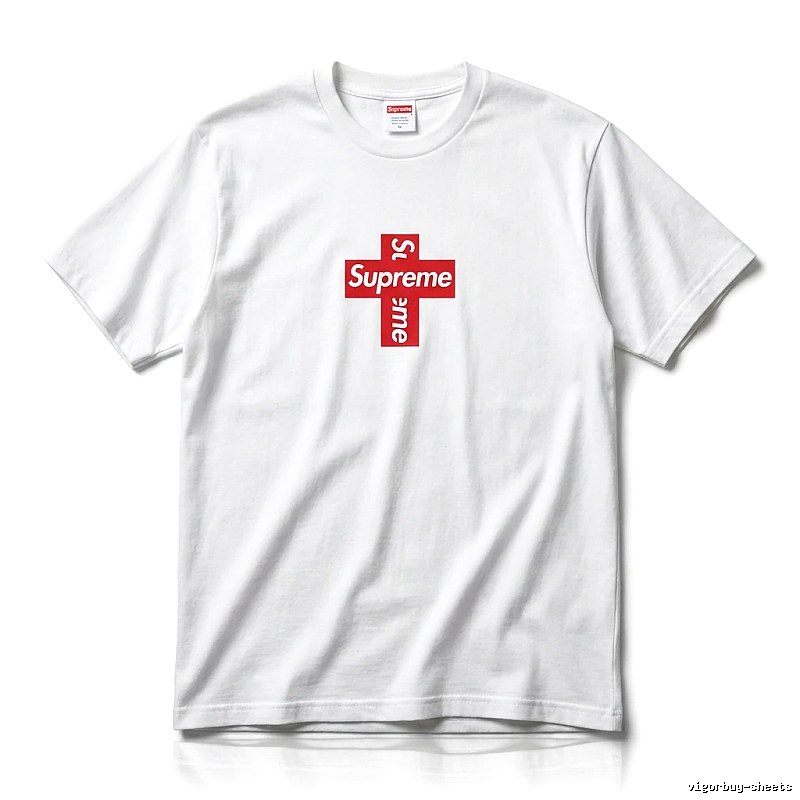 Supreme Cross Trend Brand White T-shirt