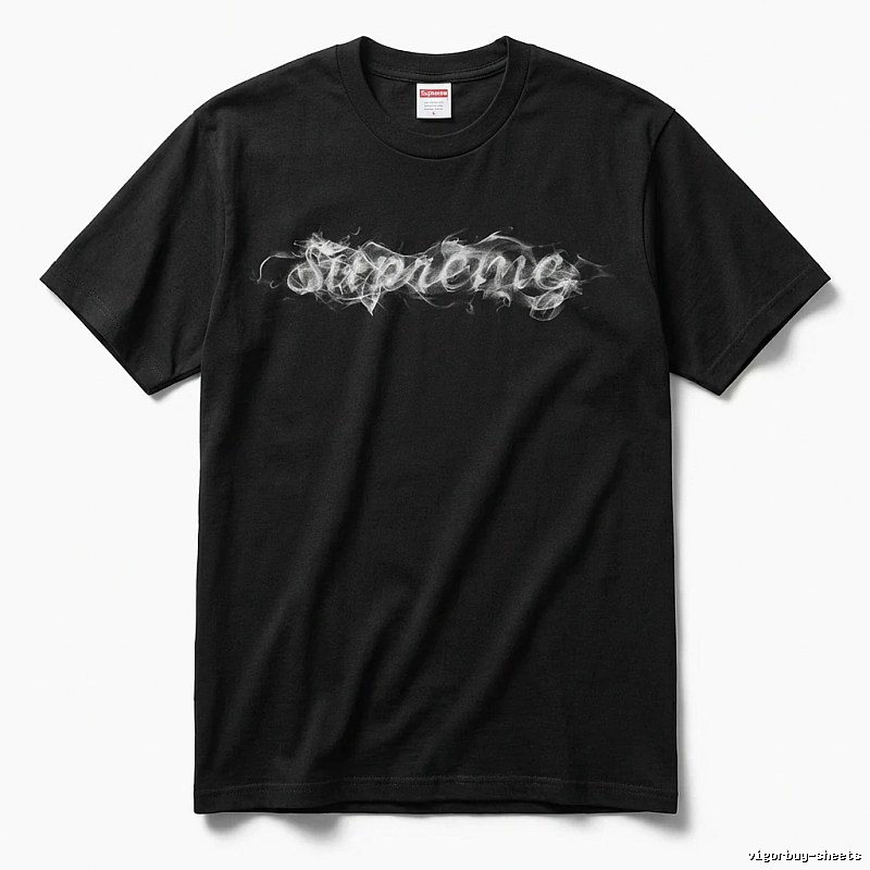 Supreme Smoke Style Black T-shirt