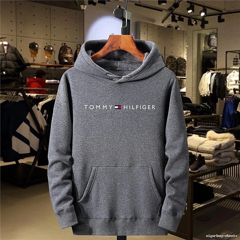 Tommy Hilfiger Dark Gray Logo Hoodie Weekend Wear