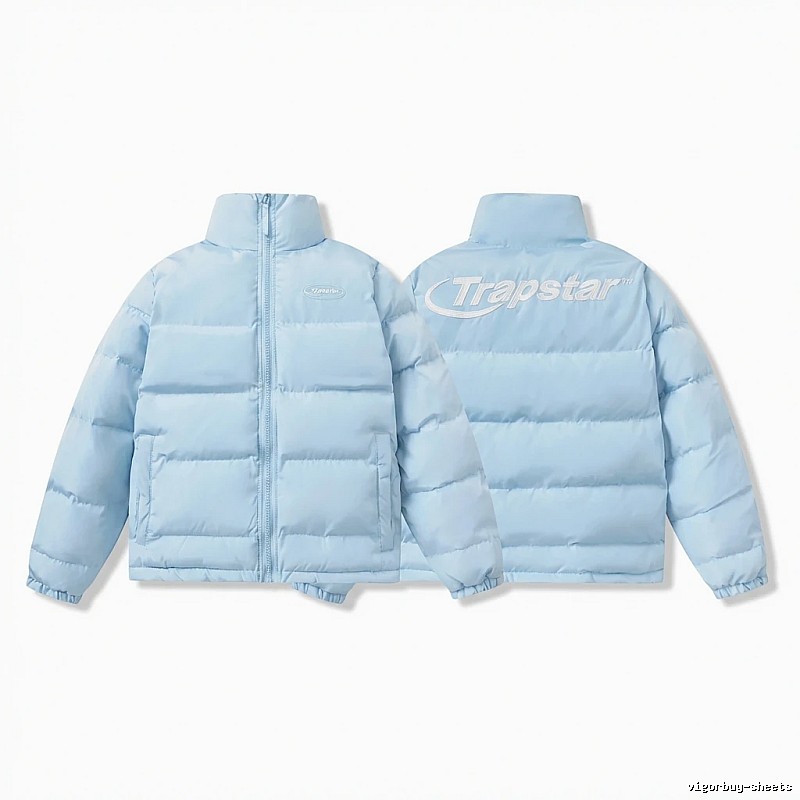 Trapstar trendy and cool style light blue down jacket