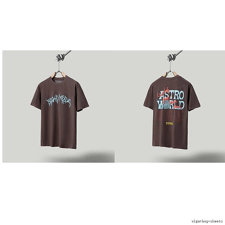Travis Scott Astroworld Street Style Dark Brown T-Shirt