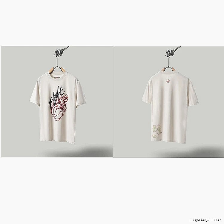 Travis Scott Cactus Co-branded Street-style Off-white T-shirt