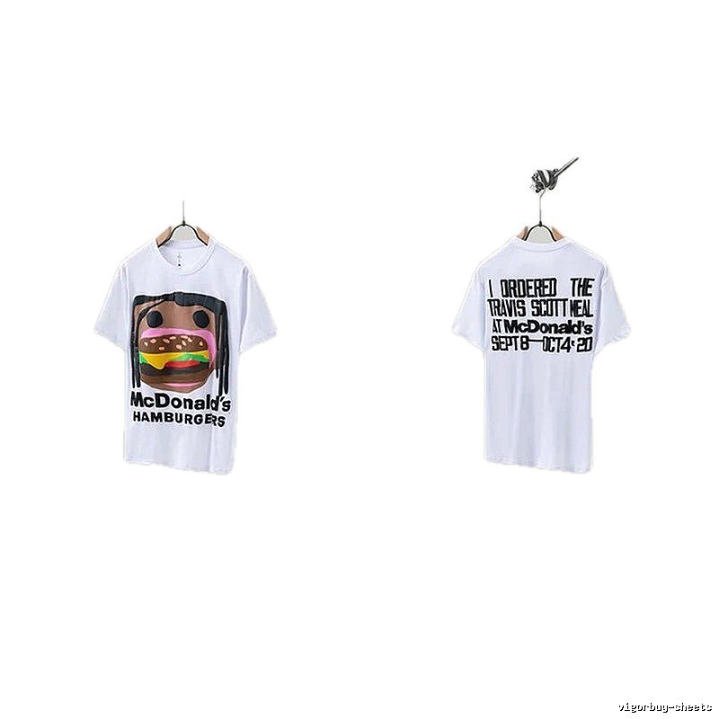 Travis Scott x McDonald's Co-branded Street Style White T-shirt