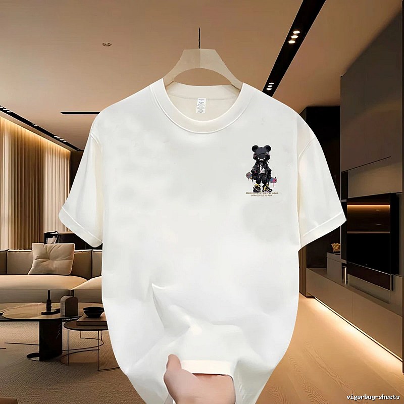 Trendy Brand Violent Bear Street Style Off-white Short Sleeve T-shirt