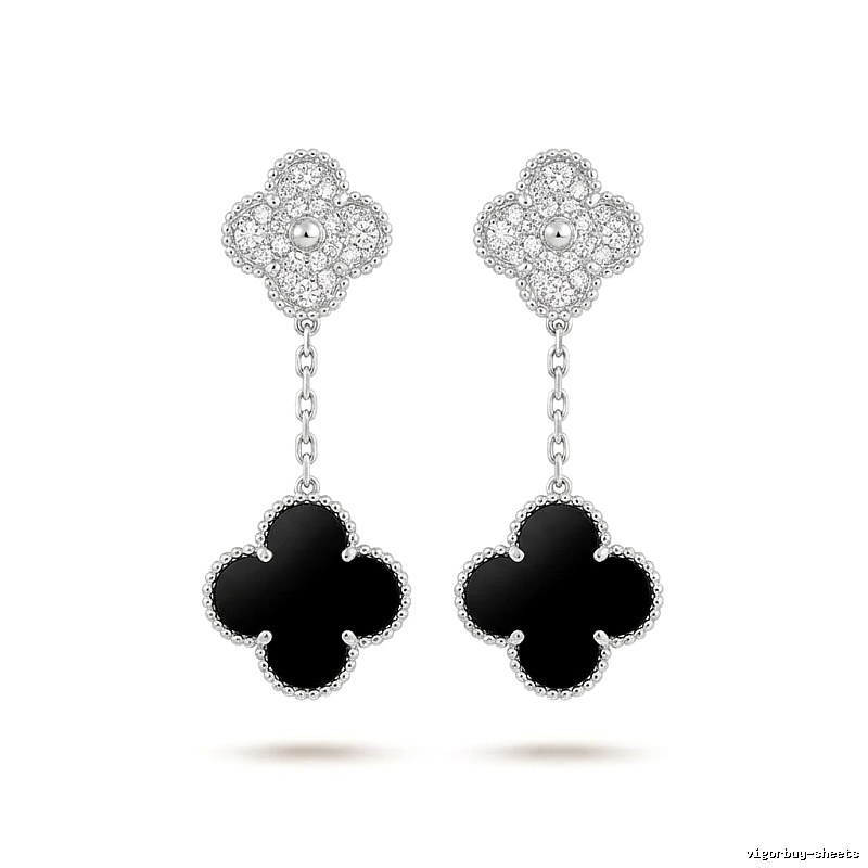 Van Cleef & Arpels Alhambra Black Onyx Earrings