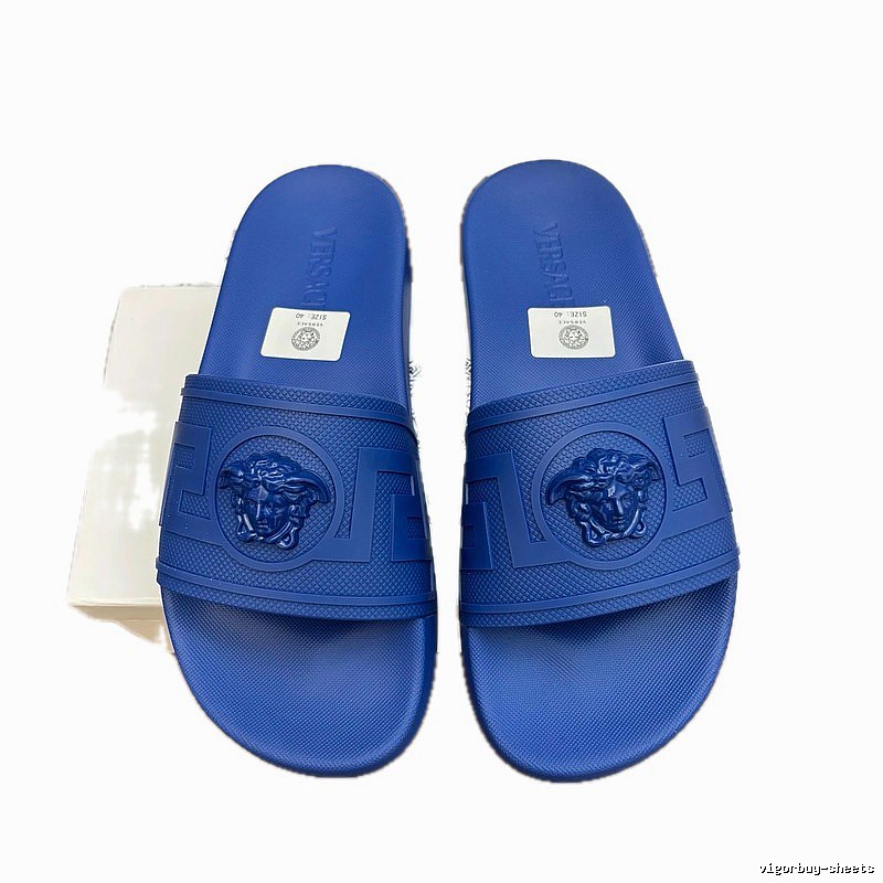 Versace Medusa Light Luxury Trendy Brand Blue Slides