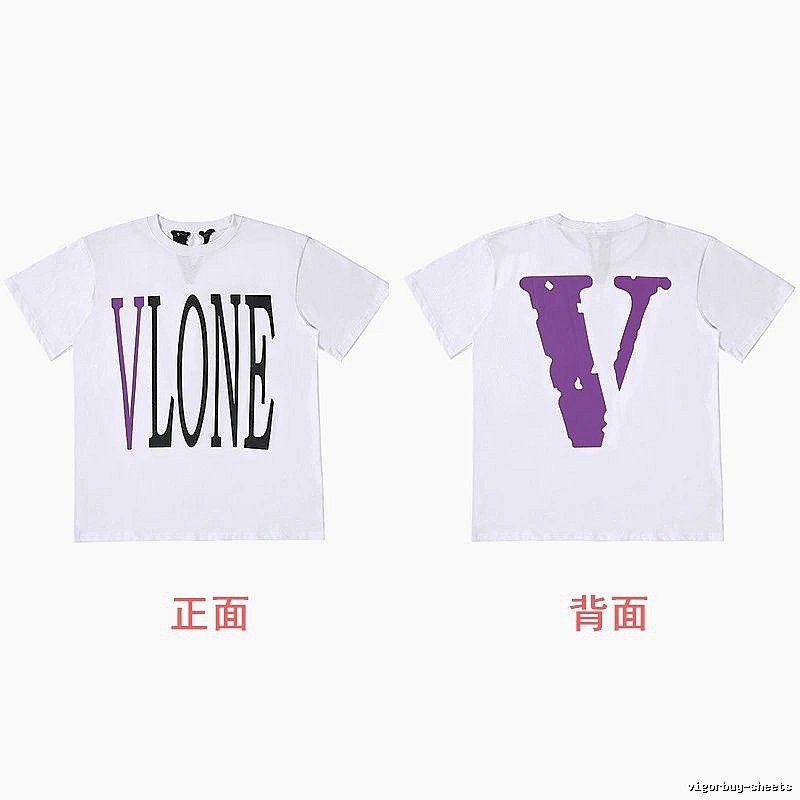 Vlone Casual Logo T-shirt Black Purple Vlone for Streetwear Looks