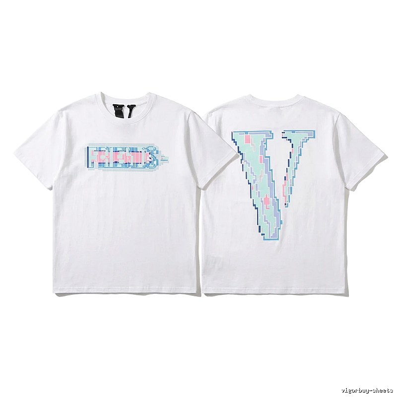 Vlone pixel - style white T - shirt