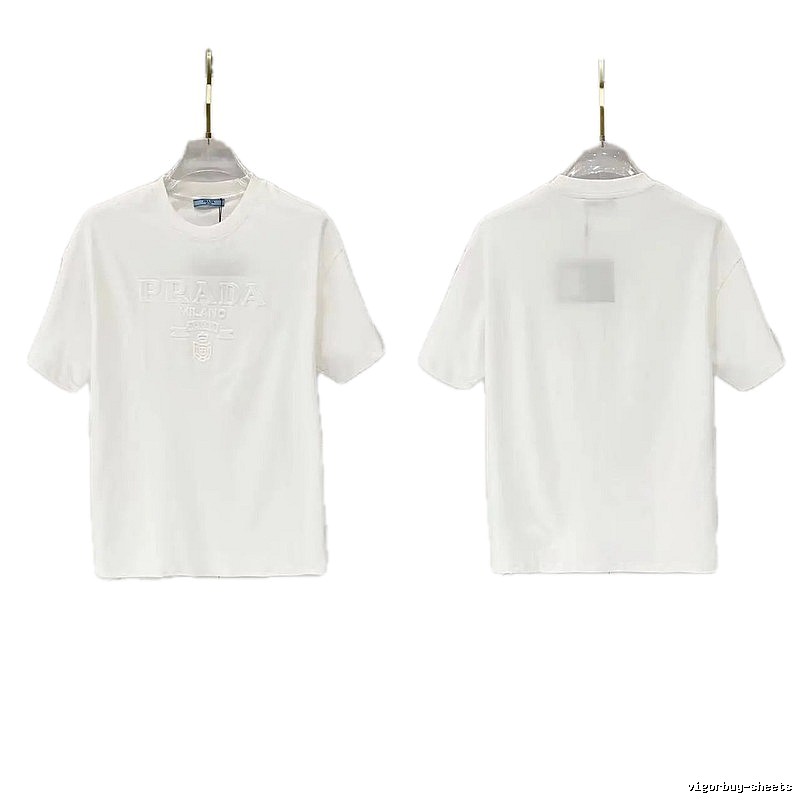 Prada Classic Collection Minimalist Style White Short-sleeved T-shirt