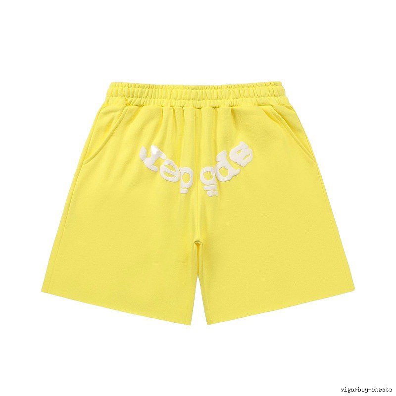 Sp5der casual style yellow shorts